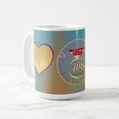 ルビー40周年記念結婚2枚の写真 コーヒーマグカップ (正面左)