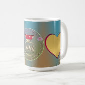 ルビー40周年記念結婚2枚写真コーヒーマグ コーヒーマグカップ (正面右)