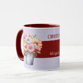 ルビー40周年記念花の名前パープル マグカップ (正面左)