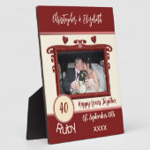 ルビー40周年記念 名前を追加 フォト 赤 フォトプラーク (側面)