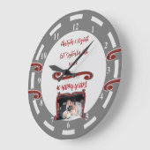 ルビー40周年記念 名前・写真・グレー ラージ壁時計 (傾斜)