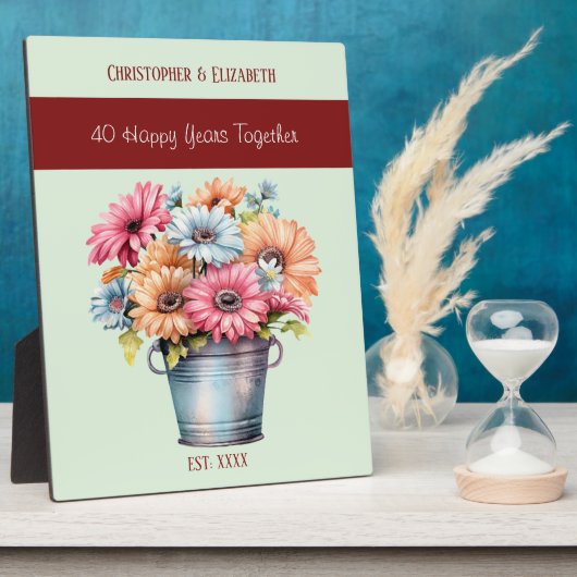 ルビー40周年 花の名前 緑 フォトプラーク (側面)