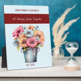 ルビー40周年 花の名前 青 フォトプラーク