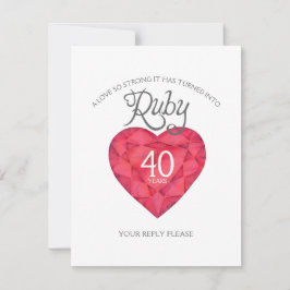 ルビー40結婚周年記念水の色絵を描 出欠カード