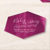 ルビー40結婚周年記念赤アモダンート ペーパーコースター (アングル)