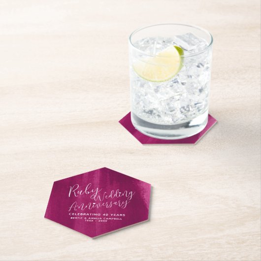 ルビー40結婚周年記念赤アモダンート ペーパーコースター (インサイチュ)