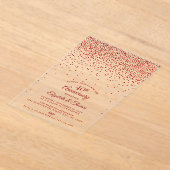 ルビー40結婚周年 アクリル招待状 (レイダウン)