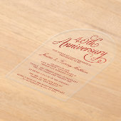 ルビー40結婚周年 アクリル招待状 (レイダウン)