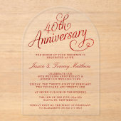 ルビー40結婚周年 アクリル招待状 (正面)