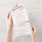 ルビー40結婚周年 オールインワン招待状 (貼ってはがせる)