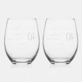 ルビー40結婚周年 ステムなしワイングラス (裏面)