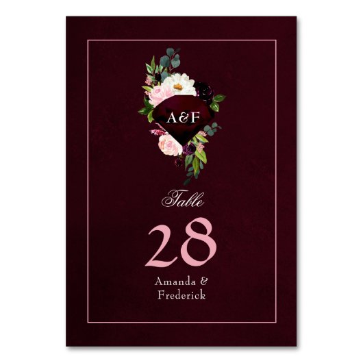 ルビー40結婚周年 テーブルナンバー (正面)
