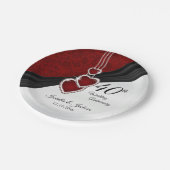 ルビー40結婚周年 ペーパープレート (アングル)