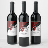 ルビー40結婚周年 ワインラベル (ボトル)