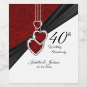 ルビー40結婚周年 ワインラベル (シングルラベル)