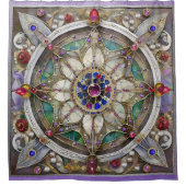 ルビー、アメジスト、サファイア、パールマンダラ シャワーカーテン (正面)