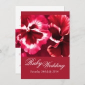 ルビー ウェディング パーティー 招待状 40周年 (正面/裏面)