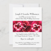 ルビー ウェディング パーティー 招待状 40周年 ブラック ホワイト & レッド (裏面)