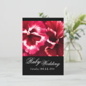 ルビー ウェディング パーティー 招待状 40周年 黒 白 赤 (スタンド正面)