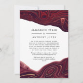 ルビー ガーネットとゴールド アゲート 縮小されたゲストリスト 案内状 (正面)