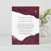 ルビー ガーネットとゴールド アゲート 縮小されたゲストリスト 案内状 (スタンド正面)