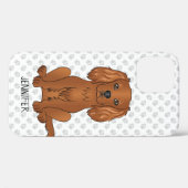ルビー キャバリア・キング・チャールズ・スパニエル + 名前 Case-Mate iPhoneケース (裏面 (横))