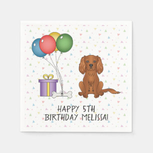 ルビー キャバリア・キング・チャールズ・スパニエル 犬 - 誕生日 スタンダードカクテルナプキン