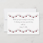 ルビー&シルバーの結婚創立40周年 サンキューカード (裏面)