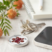 ルビー&ダイヤモンドジェムストーンアートレッド キーホルダー (側面)