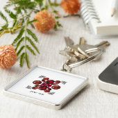 ルビー&ダイヤモンドジェムストーンアートレッド キーホルダー (側面)