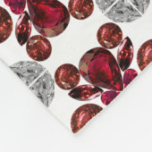 ルビー&ダイヤモンドジェムストーンアートレッド フリースブランケット (角)