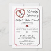 ルビー | ダイヤモンド 結婚15周年パーティー 招待状 (正面)