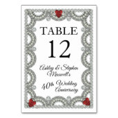 ルビー・ダイヤモンド 40周年結婚記念日パーティー テーブルナンバー (裏面)