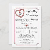 ルビー・ダイヤモンド 40周年記念結婚パーティー 招待状 (正面)