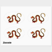 ルビー・ドラゴン 楕円形シール (シート)