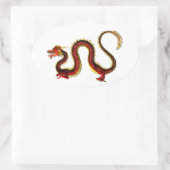 ルビー・ドラゴン 楕円形シール (バッグ)