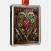 ルビー&ナイフハートスチームパンクシリーズ メタルオーナメント (右)