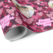 ルビー&ピンクハートカスタム写真 ラッピングペーパー (ロールコーナー)