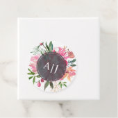 ルビー ピンク 牡丹 花 ボタニカル ウェディング フェイバータグ (インサイチュ)