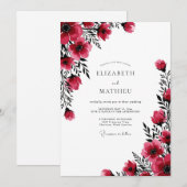 ルビー ボールド ウィンター ウェディング 招待状 (正面/裏面)