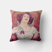 ルビー(四宝石)、アルフォンスミュシャ クッション (裏面)