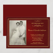 ルビー 結婚40周年 誕生日招待状 招待状 (正面/裏面)