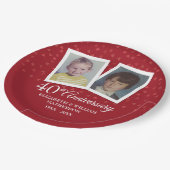 ルビー 結婚40周年 2 フォト ペーパープレート (アングル)