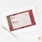 ルビー&金ゴールドギフトラベルシール 長方形シール (封筒)