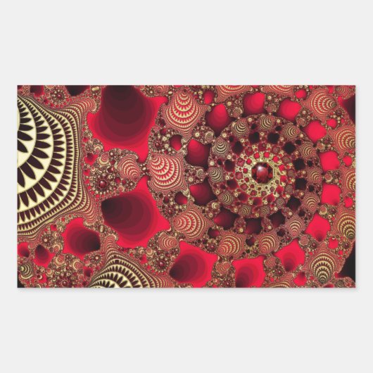 ルビー&金ゴールドシール 長方形シール (正面)