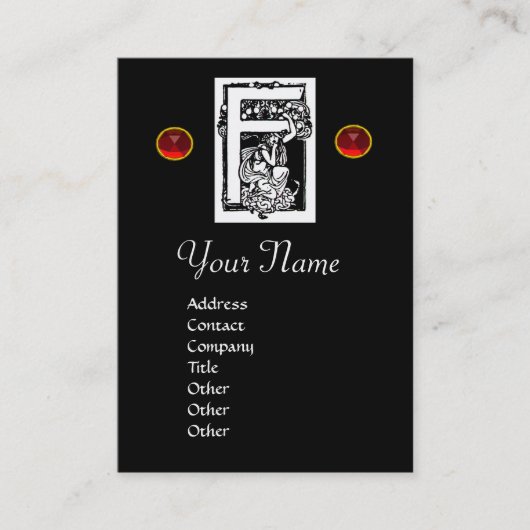 ルビーMONOGRAM F 名刺 (正面)