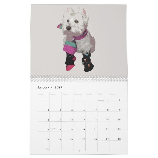ルビーWestie 2010のカレンダー カレンダー (1月 2027)