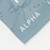 ルビ文字パーソナライズされたヴィンテージの青のマップ フリースブランケット (角)