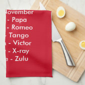 ルビ赤い帆船 キッチンタオル (四つ折り)