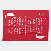 ルビ赤い帆船 キッチンタオル (横)